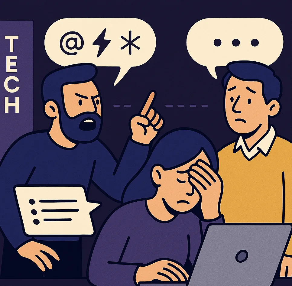 Illustration showing miscommunication between teams